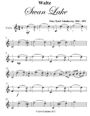 Book cover for Waltz Swan Lake Easy Violin Sheet Music