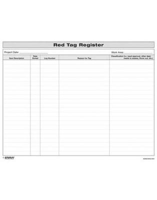 Book cover for 5S Red Tag Register Form