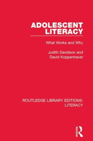 Cover of Adolescent Literacy