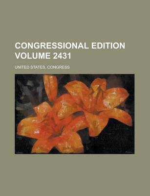 Book cover for Congressional Edition Volume 2431