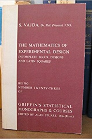 Cover of Mathematics of Experimental Design