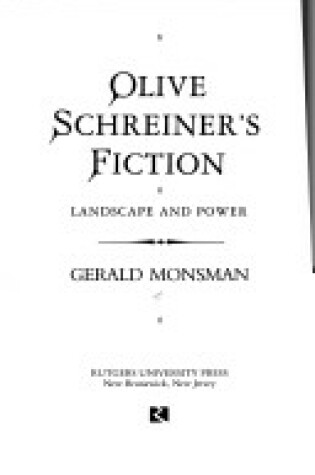 Cover of Olive Schreiner's Fiction