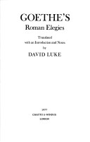 Book cover for Roman Elegies