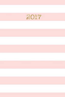 Cover of 2017 Journal Blush Pink White Stripes