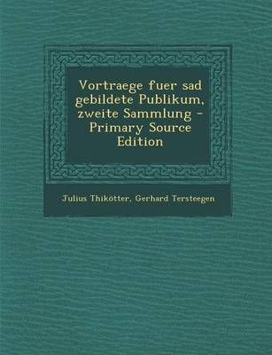 Book cover for Vortraege Fuer Sad Gebildete Publikum, Zweite Sammlung