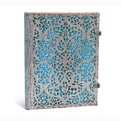 Book cover for Maya Blue (Silver Filigree Collection) Ultra Lined Hardcover Journal