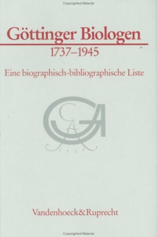 Cover of Gottinger Biologen 1737-1945