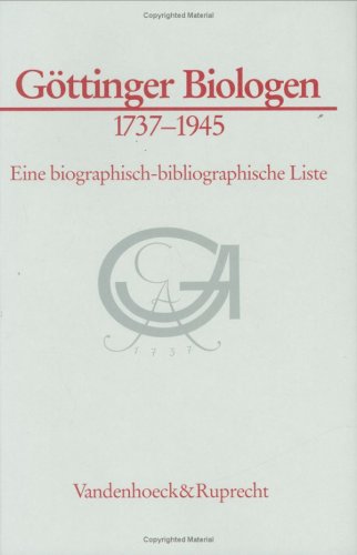 Book cover for Gottinger Biologen 1737-1945