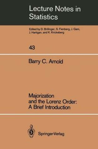 Cover of Majorization and the Lorenz Order: A Brief Introduction