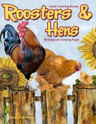 Book cover for Adult Coloring Books Roosters & Hens