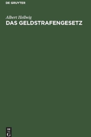 Cover of Das Geldstrafengesetz