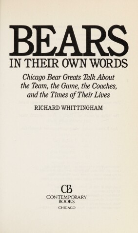 Book cover for Bears, in Their Own Words