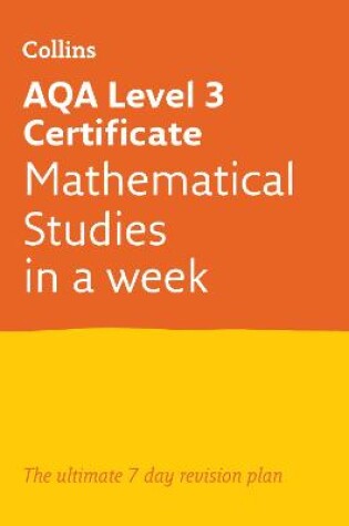 Cover of AQA Level 3 Certificate Mathematical Studies: In a Week