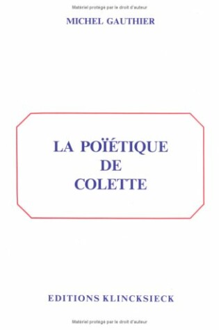 Cover of La Poietique de Colette