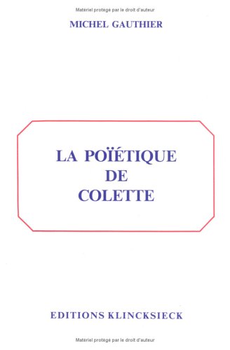 Book cover for La Poietique de Colette