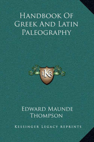 Cover of Handbook of Greek and Latin Paleography