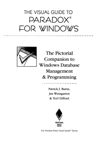 Cover of The Visual Guide to PARADOX for Windows