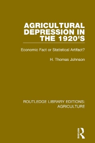 Cover of Agricultural Depression in the 1920's