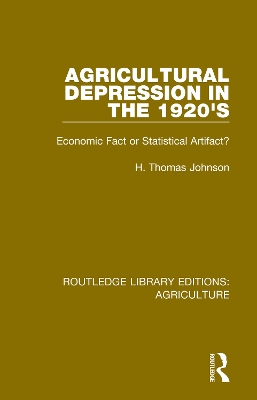 Cover of Agricultural Depression in the 1920's