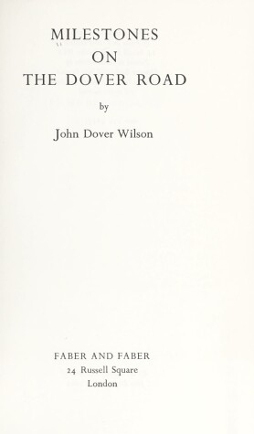 Book cover for Milestones on the Dover Road