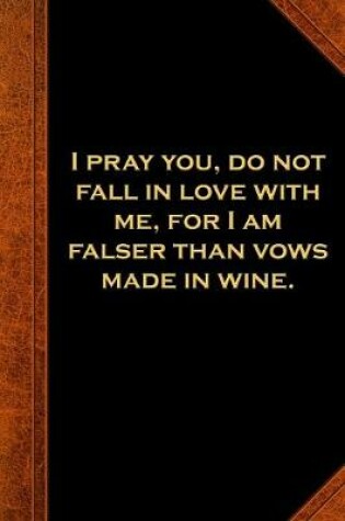 Cover of 2020 Daily Planner Shakespeare Quote Fall In Love Vows Wine 388 Pages