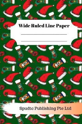 Book cover for Cute Santa Hat and Stocking Theme Wide Ruled Line Paper
