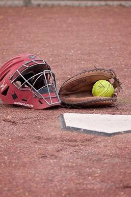 Book cover for Softball Glove, Ball, and Catcher's Mask Journal