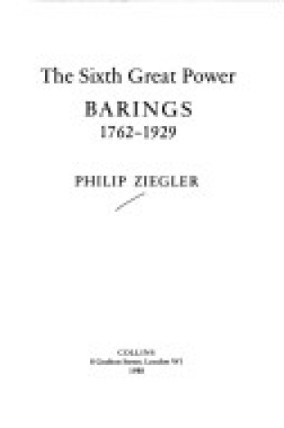 Cover of The Sixth Great Power