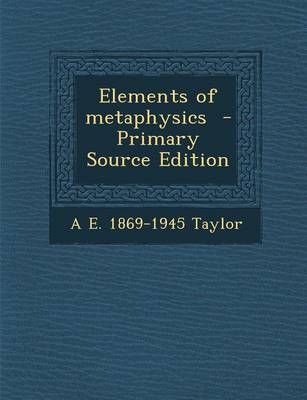 Book cover for Elements of Metaphysics