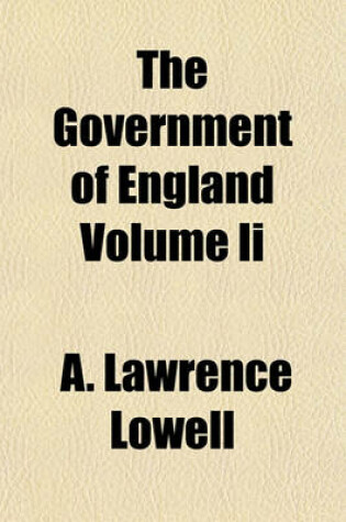 Cover of The Government of England Volume II