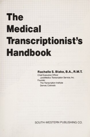 Book cover for Medical Transcriptionists Handbook