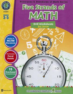 Book cover for Five Strands of Math: Drills Worksheets, Grades 3-5