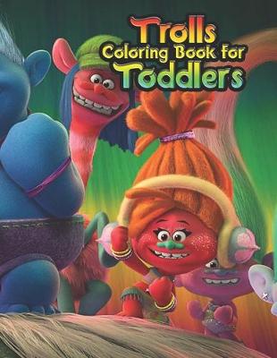 Book cover for trolls coloring book for toddlers