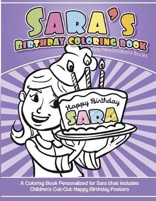 Book cover for Sara's Birthday Coloring Book Kids Personalized Books