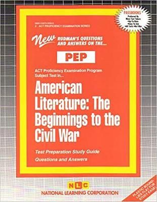 Book cover for AMERICAN LITERATURE: THE BEGINNINGS TO THE CIVIL WAR