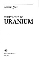 Book cover for Politics of Uranium