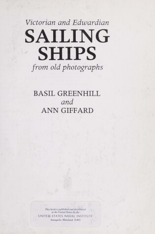 Cover of Victorian and Edwardian Sailing Ships from Old Photographs