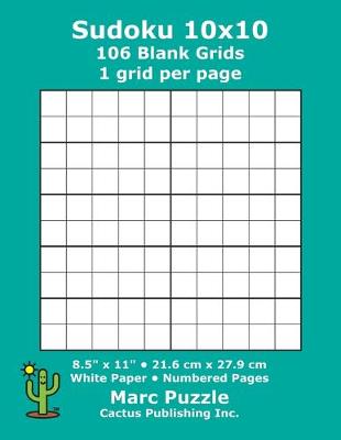 Book cover for Sudoku 10x10 - 106 Blank Grids