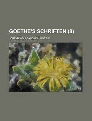 Book cover for Goethe's Schriften (8)