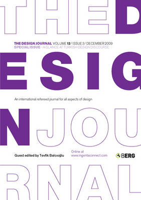 Cover of The Design Journal Volume 12 Issue 3