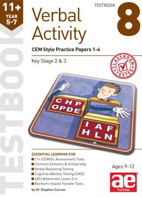 Book cover for 11+ Verbal Activity Year 5-7 Testbook 8: CEM Style Practice Papers 1-4