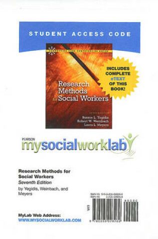 Cover of MyLab Social Work with Pearson eText -- Standalone Access Card -- for Research Methods for Social Workers