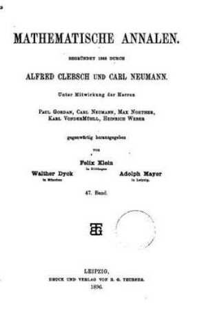 Cover of Mathematische Annalen