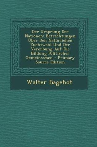 Cover of Der Ursprung Der Nationen