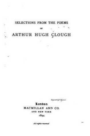 Cover of Selections from the Poems of Arthur Hugh Clough