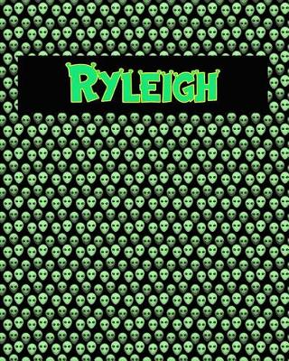 Book cover for 120 Page Handwriting Practice Book with Green Alien Cover Ryleigh