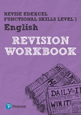 Book cover for Pearson REVISE Edexcel Functional Skills English Level 1 Workbook