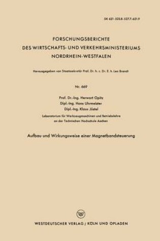 Cover of Aufbau Und Wirkungsweise Einer Magnetbandsteuerung