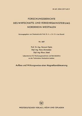 Cover of Aufbau Und Wirkungsweise Einer Magnetbandsteuerung