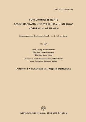 Book cover for Aufbau Und Wirkungsweise Einer Magnetbandsteuerung